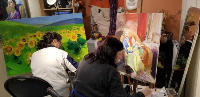 canvas painting classes near me